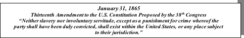 Thirteenth Amendment to the U.S. Constitution Proposed